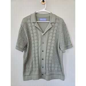 Free Planet Sage Knit Shirt | NWT Retro Button-Up Polo Vibes Size S Grandpa Core
